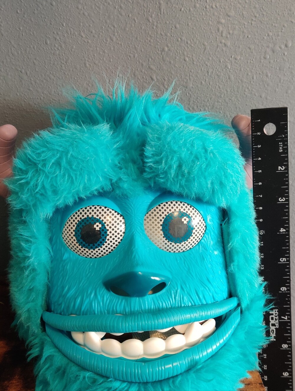 Disney Pixar Monsters Inc University Sulley Mask Costume Face Moving Jaw Mouth - Picture 8 of 9